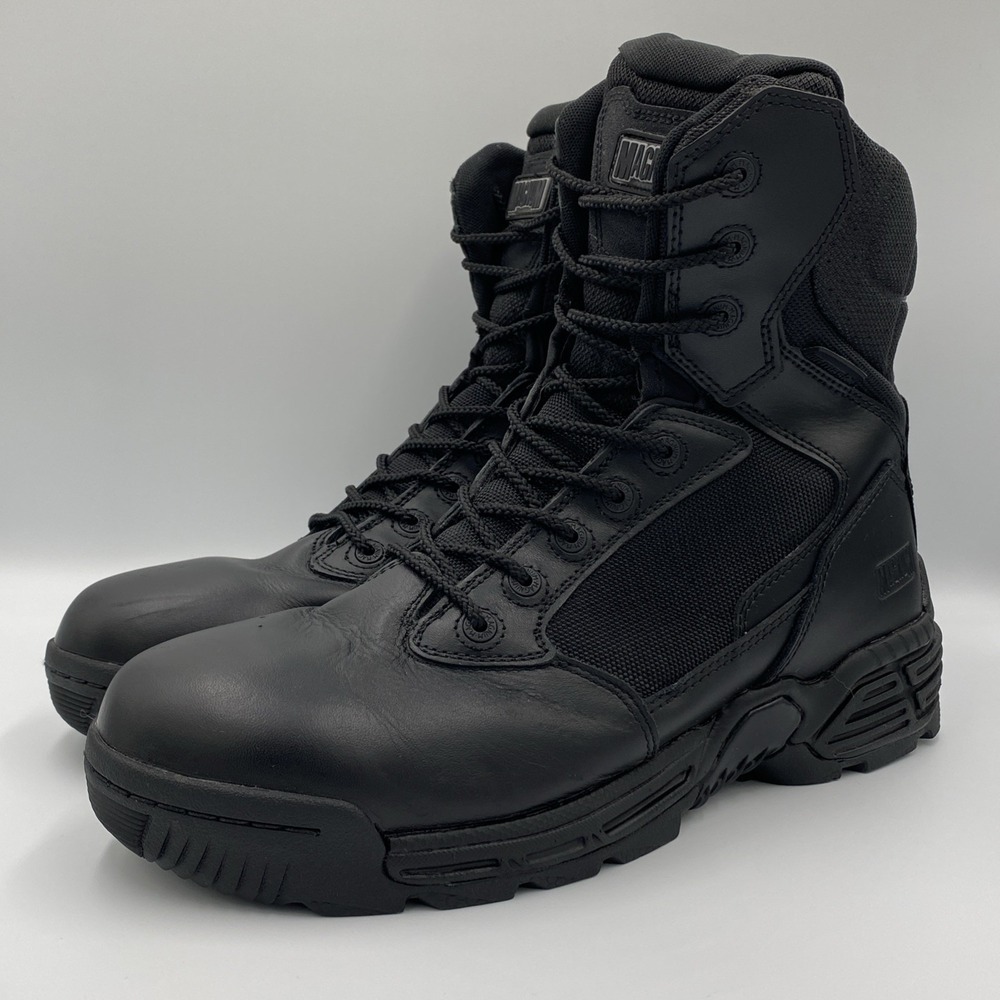 Magnum Stealth Force 8.0 SZ WPi Wide Tactical Boots Men's 11 Black Side Zip